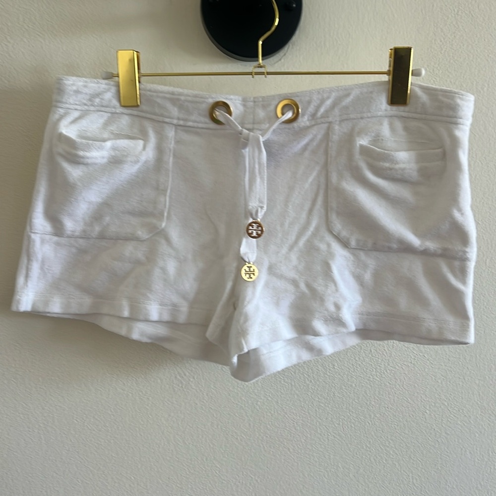 Tory Burch white terry cloth shorts Sz L